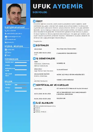 Sosyolog Cv Örnekleri cv indir